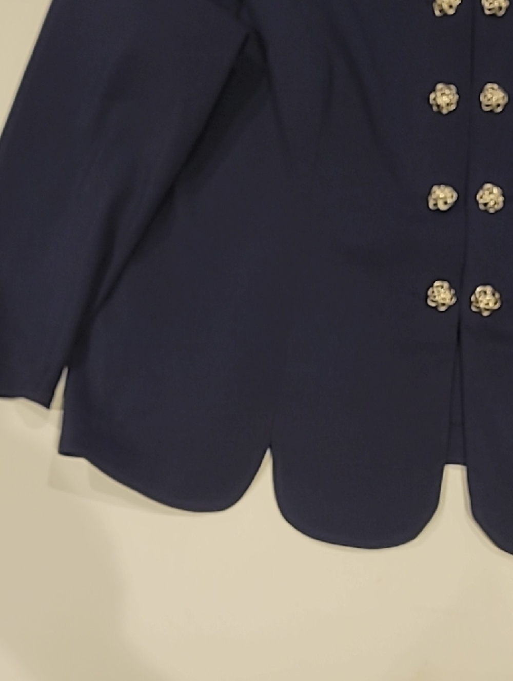 Leslie Fay Navy Embroidered Blazer with Vintage Silver Buttons 24WP - Picture 7 of 16
